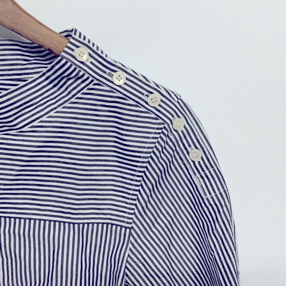 J. Crew | Funnelneck Black Striped Shirt 2P NEW